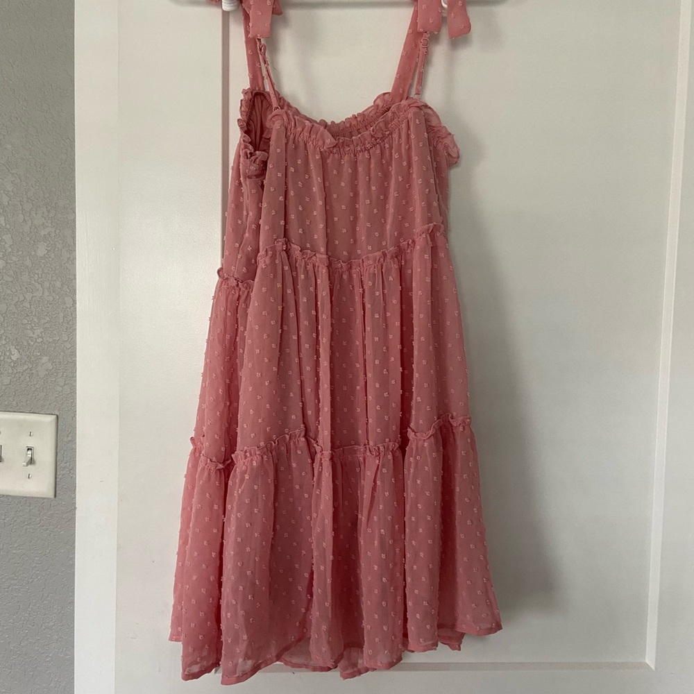 Francesca’s tie strap pink dress